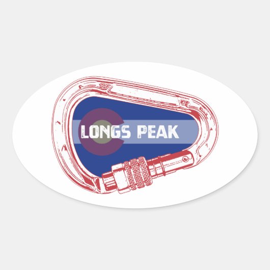 Langen Piekbeklimmer Carabiner Ovale Sticker (Voorkant)
