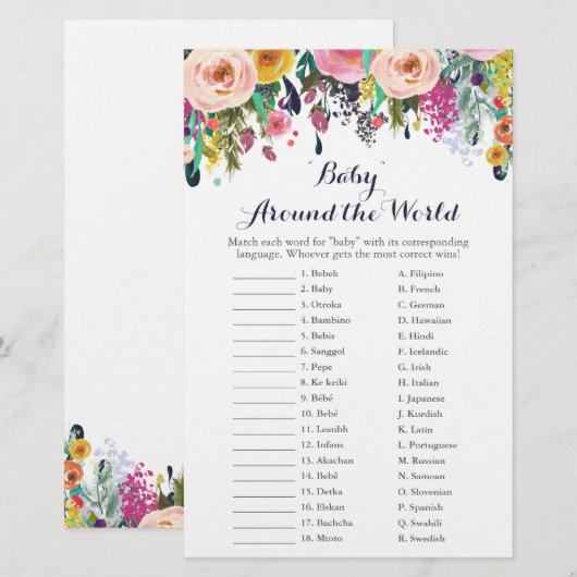 Langere Baby rond het Wereldvertaalspel (Voorkant / Achterkant)