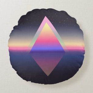 Langere driehoek. Ethereum concept. futuristische Rond Kussen