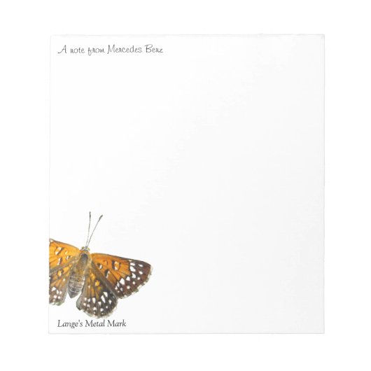 Lange's Metal Mark Butterfly Photo Notepads Notitieblok (Voorkant)