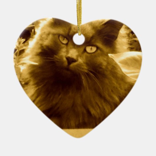 langgehaaide Russische blauwe kat Keramisch Ornament (Voorkant)