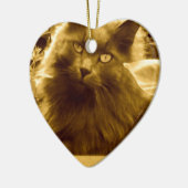 langgehaaide Russische blauwe kat Keramisch Ornament (Links)