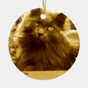langgehaaide Russische blauwe kat Keramisch Ornament