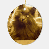 langgehaaide Russische blauwe kat Keramisch Ornament (Links)