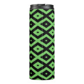 Langgroen en zwart diamantpatroon thermosbeker (Achterkant)