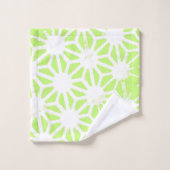 Langgroen geometrisch patroon bad handdoek (Wasdoekje)