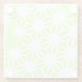 Langgroen geometrisch patroon glazen onderzetter (Achterkant)