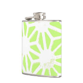 Langgroen geometrisch patroon heupfles (Links)