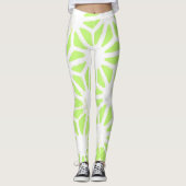 Langgroen geometrisch patroon leggings (Voorkant)