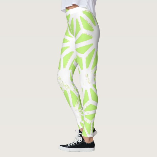 Langgroen geometrisch patroon leggings (Links)