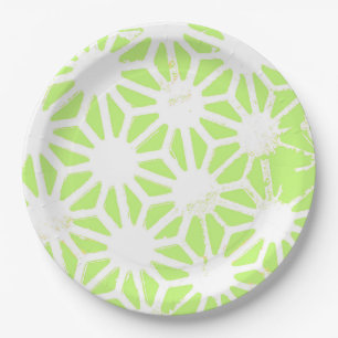 Langgroen geometrisch patroon papieren bordje
