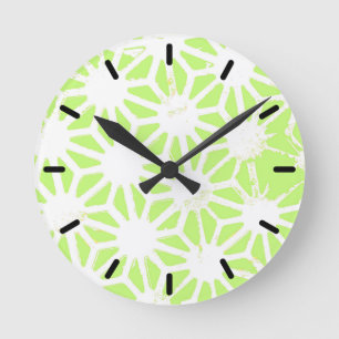 Langgroen geometrisch patroon ronde klok