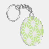Langgroen geometrisch patroon sleutelhanger (Voorkant Links)