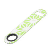 Langgroen geometrisch patroon speed flessenopener (Achterkant Gekanteld)