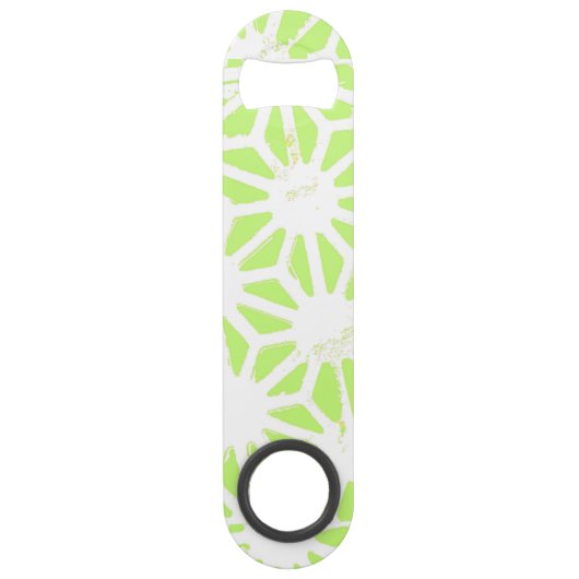 Langgroen geometrisch patroon speed flessenopener (Voorkant)