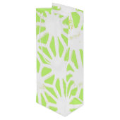 Langgroen geometrisch patroon wijn cadeautas (Achterkant Gekanteld)