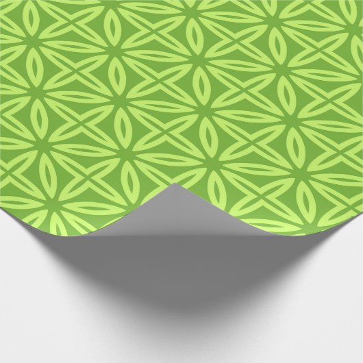 Langgroen patroon cadeaupapier (Hoek)