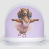 LANGHAAR DACHSHUND BALLERINA SNEEUWBOL (Voorkant)