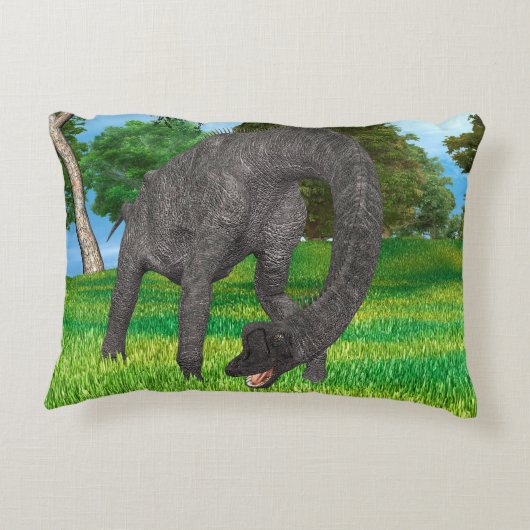 Langhals Dinosaurus Jungle Avontuur Decoratief Kussen (Achterkant)