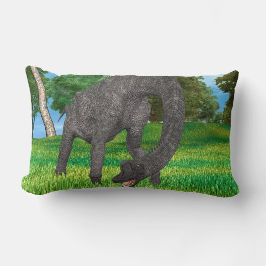 Langhals Dinosaurus Jungle Avontuur Kussen (Voorkant)