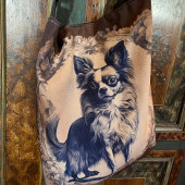 langharig chihuahua crossbody tas