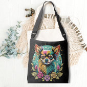  langharig chihuahua schattig hondje crossbody tas