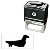 langharig dachshund silhouet | Wiener Dog Zelfinktende Stempel (In situ)
