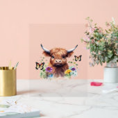 Langharig Highland Baby Koe Classic T-shirt Acryl Bord