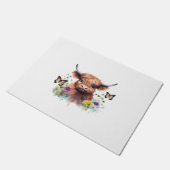 Langharig Highland Baby Koe Classic T-shirt Deurmat (Schuin)