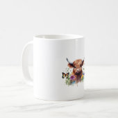 Langharig Highland Baby Koe Classic T-shirt Koffiemok (Voorkant links)