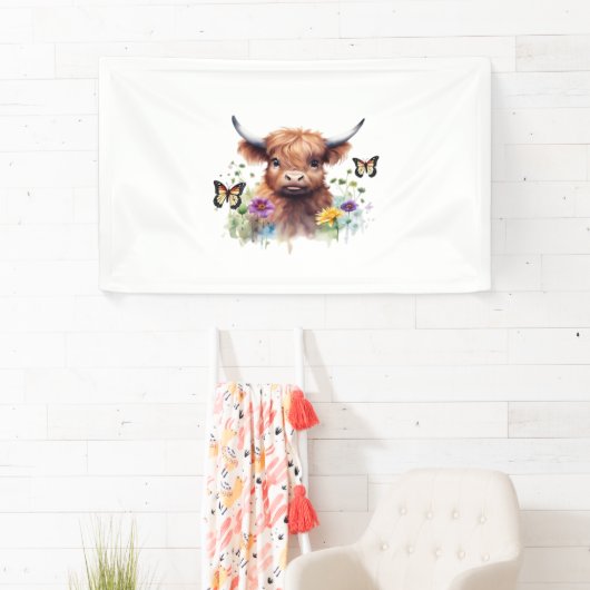 Langharig Highland Baby Koe Classic T-shirt Spandoek (Insitu)