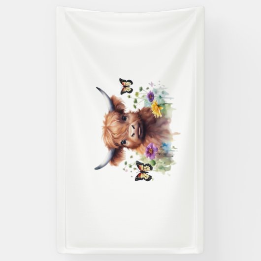 Langharig Highland Baby Koe Classic T-shirt Spandoek (Verticaal)