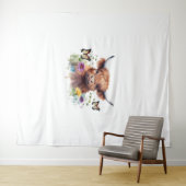 Langharig Highland Baby Koe Classic T-shirt Wandkleed (In Situ (horizontaal))