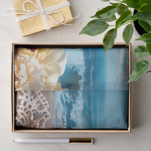 Langharige Chihuahua Beach Decoupage Tissuepapier (Geschenk)