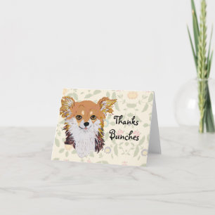 Langharige Chihuahua Custom Notecard Bedankkaart