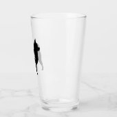 Langharige Chihuahua Dog Silhouet gepersonaliseerd Glas (Links)