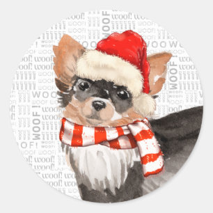 langharige chihuahua hondenvlooien navidog ronde sticker