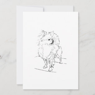 Langharige Chihuahua - Minimalistische Hondenillus Bedankkaart