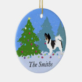 Langharige Chihuahua of Papillon Decorating Tree Keramisch Ornament (Rechts)