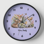Langharige Chihuahuas Wandklok (Voorkant)