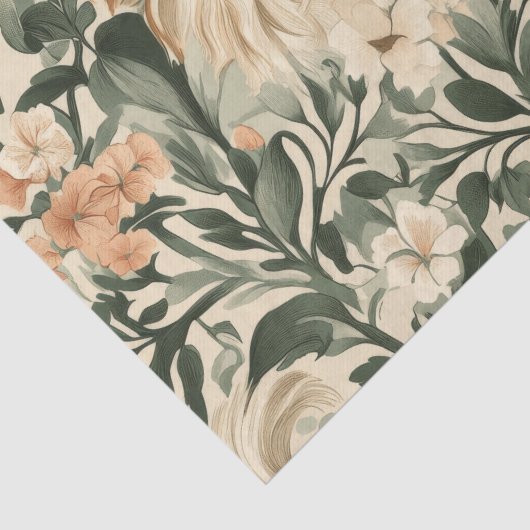 Langharige Chihuahuas William Morris Decoupage Tissuepapier (Detail)