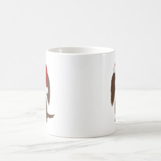 Langharige Chocolade Dachshund Santa Aangepaste Na Koffiemok (Center)