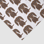 langharige chocolade teckel patroon | Schattigee h Tissuepapier (Detail)