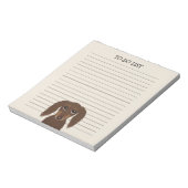 langharige chocoladeteckel | Wiener Dog Lined Notitieblok (Linkerzijde)