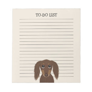 langharige chocoladeteckel Wiener Dog Lined Notitieblok