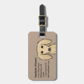 langharige crème dachshund | Cartoon Wiener Dog Bagagelabel (Voorkant verticaal)