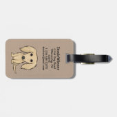 langharige crème dachshund | Cartoon Wiener Dog Bagagelabel (Achterkant horizontaal)