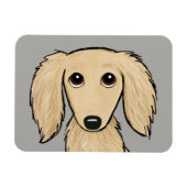 langharige crème dachshund | Cartoon Wiener Dog Magneet (Horizontaal)