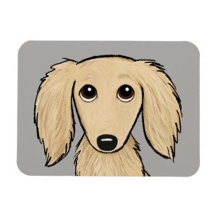 langharige crème dachshund Cartoon Wiener Dog Magneet