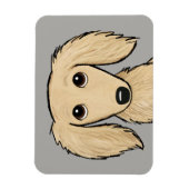 langharige crème dachshund | Cartoon Wiener Dog Magneet (Verticaal)